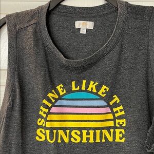 Body & Sol "Shine Like The Sunshine" Graphic Muscle Tank